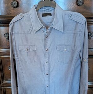 American Rag Blue Casual Button Down Shirt